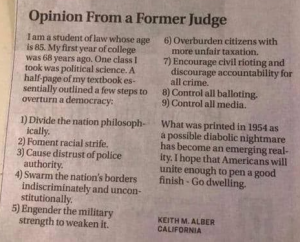 Opinions from a Former Judge